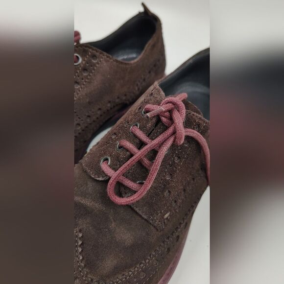 Hugo Boss Oxford Bokio Wingtip Men's Brown Suede Brogue Shoes Sz 41 - Picture 10 of 16